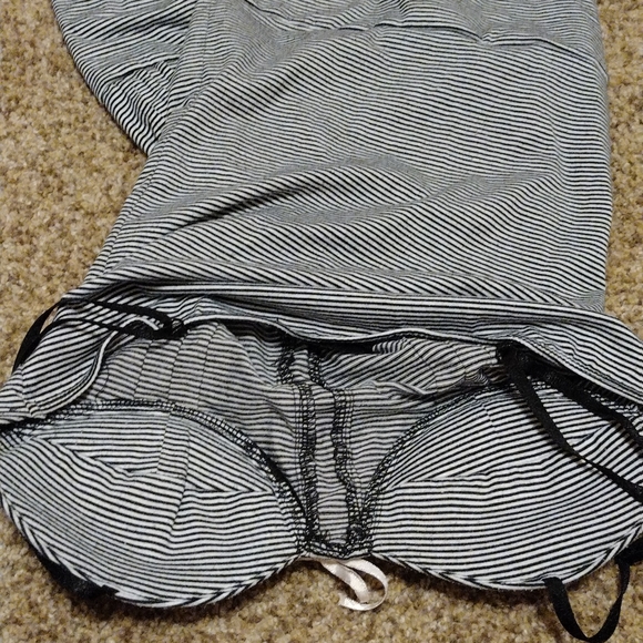 Mandee y2k striped tank bustier rockabilly punk goth pin up top black grey small - Picture 8 of 10